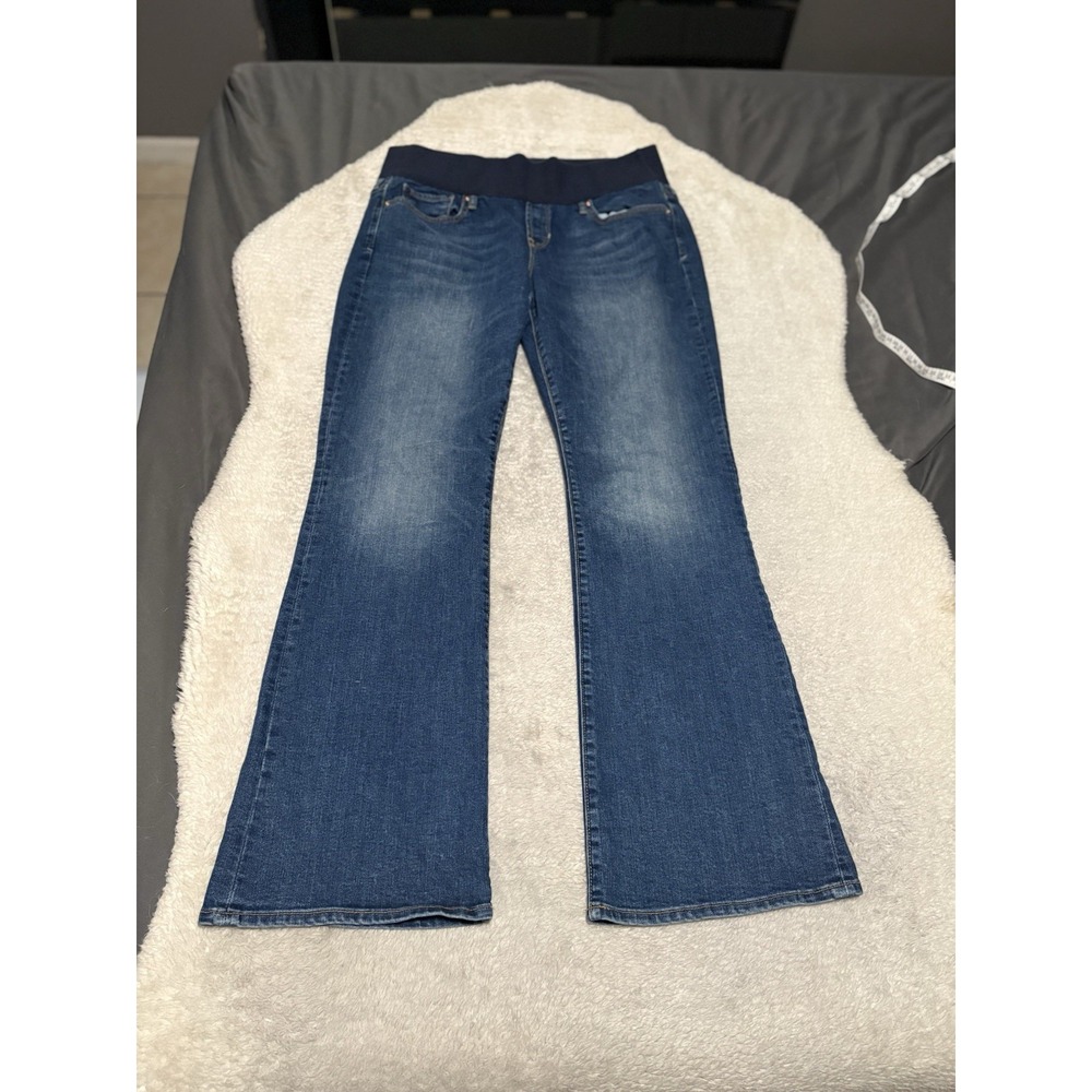 Gap 1969 Women's Blue Sexy Bootcut Maternity Jeans Size 32 14R Pants Stretch